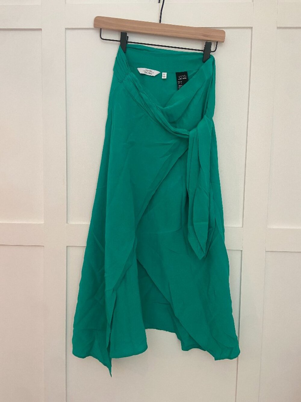 & Other Stories Paris Atelier Bright Green Wrap skirt